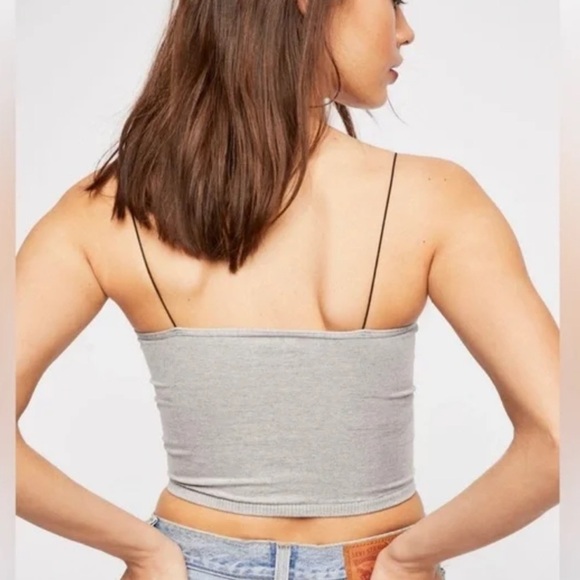 NWOT Free People Skinny Strap Seamless Brami Crop Gray XS/S and M/L - Picture 3 of 8